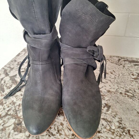 Free People Leather Ankle Heel  Boots size 40 - Picture 1 of 11